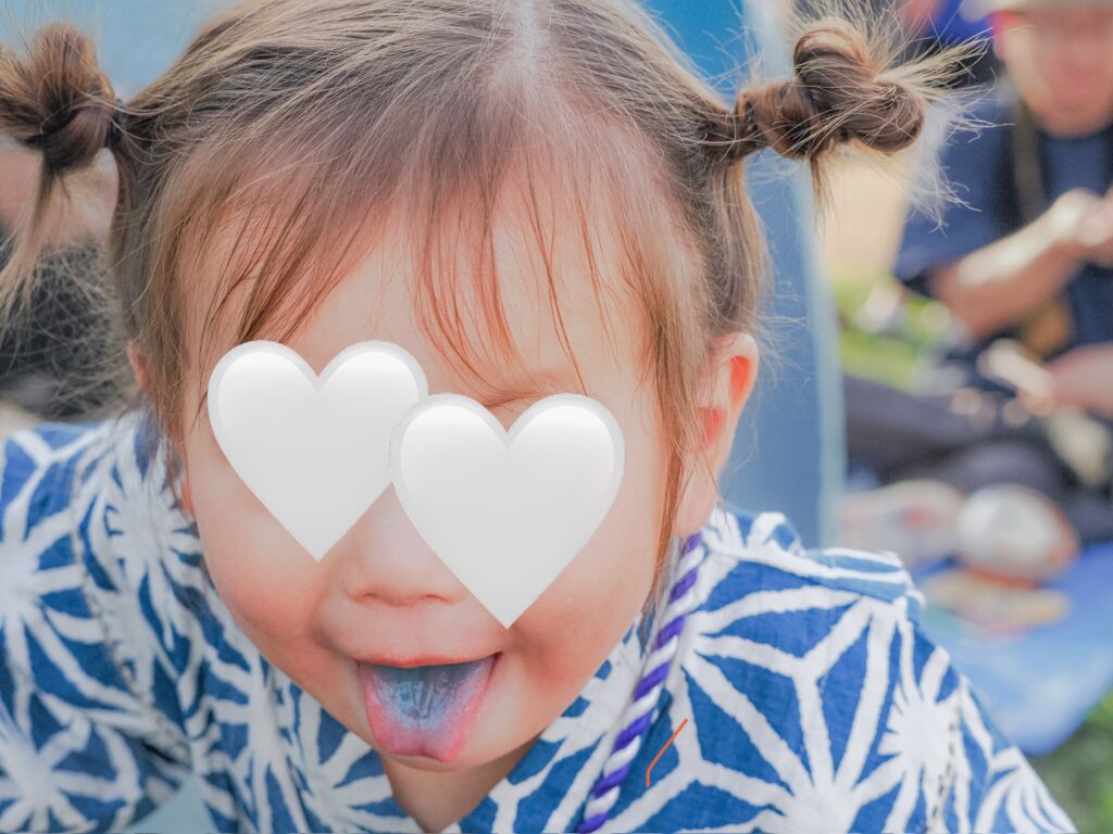 ベロが青くなった。長男